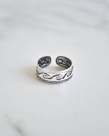 Midi Olas Plata 925 Envejecida