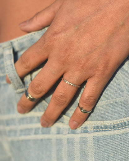 Anillo Plata 925 Tailandesa con Diseño Trenzado