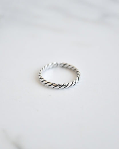 Midi Delgado con Línea Envejecida Plata 925