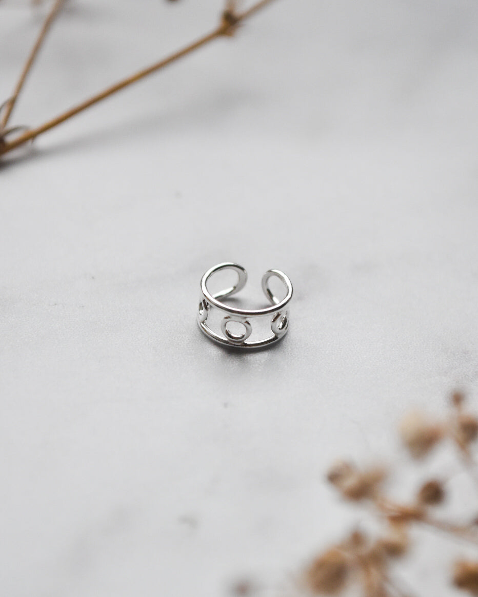 Ear Cuff con Diseño de Círculos en Plata 925