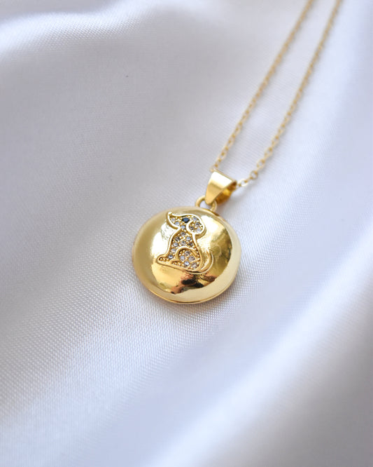 Relicario Perrito con Circones Bañado en Oro