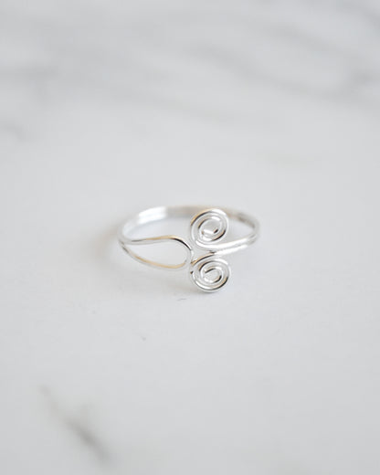 Anillo Abierto con Espiral Plata 925