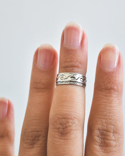 Midi Olas Plata 925 Envejecida