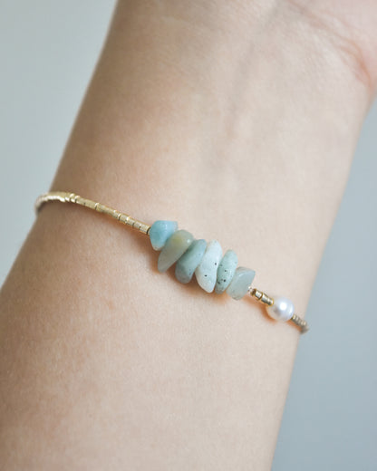 Pulsera “Brisa Serena” con Perla y Amazonita