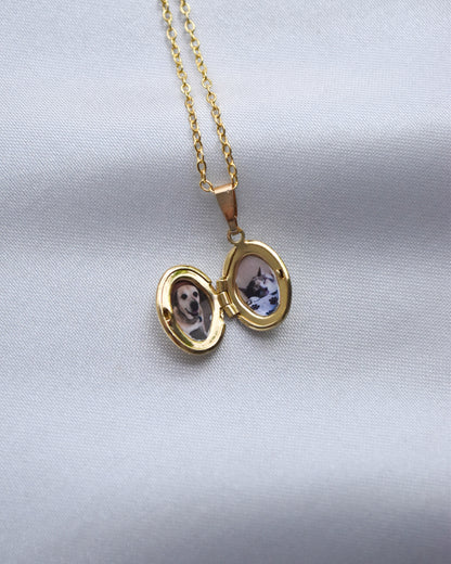 Mini Relicario Ovalado Bañado en Oro