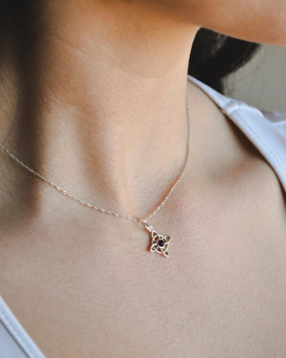 Collar Nudo de Bruja y Amatista Plata 925