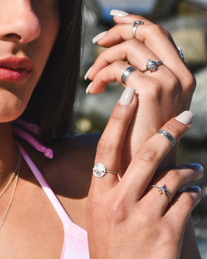 Anillo Estrella de Mar Plata 925 Entorchado