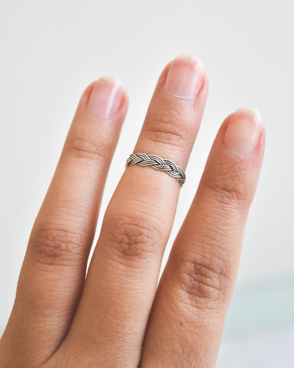 Midi Tejido Oxidado - Plata 925 Tailandesa