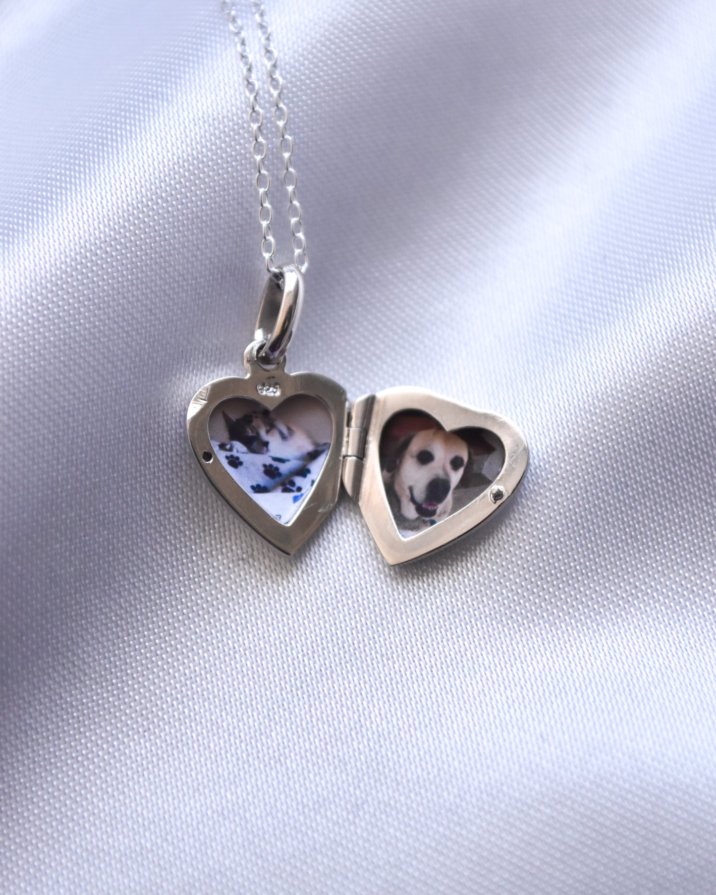 Collar Relicario Corazón Floral de Plata 925