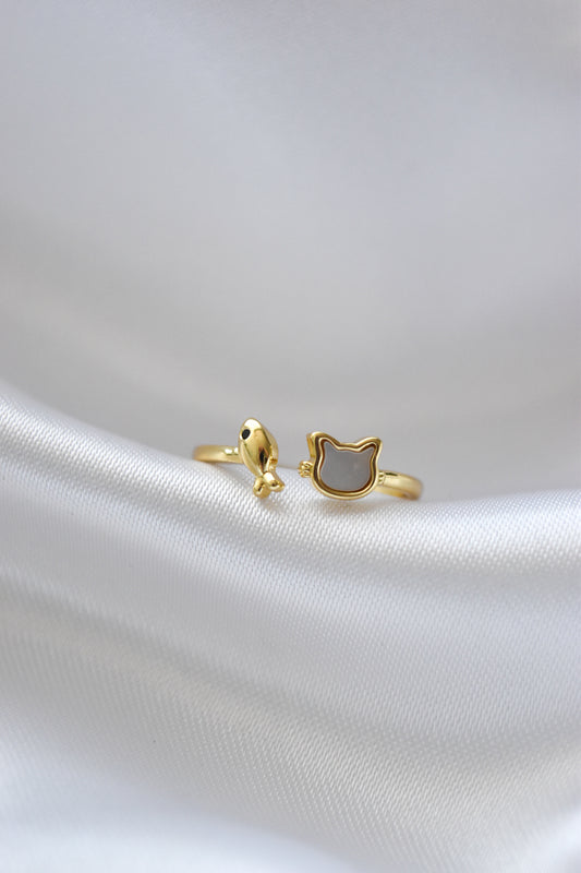 Anillo Gatito & Pez Dorado