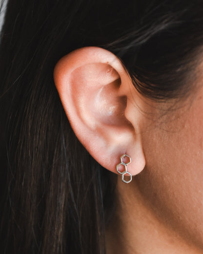 Aros de Plata 925 Panal de Abeja