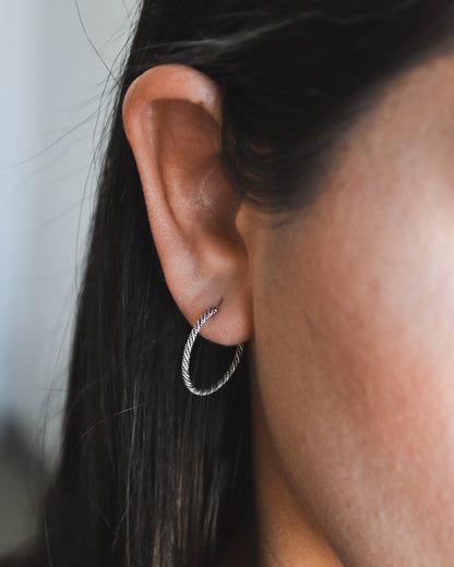 Aros Argolla Entrelazados Plata 925 Envejecida