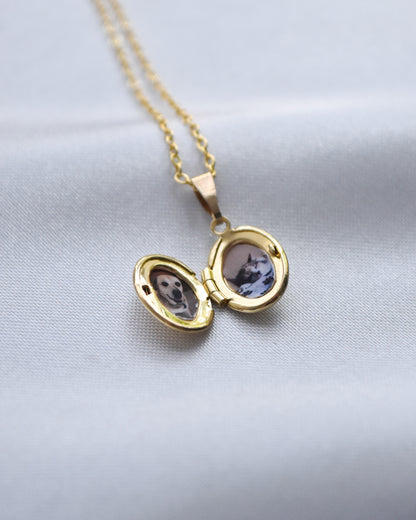 Mini Relicario Ovalado Bañado en Oro