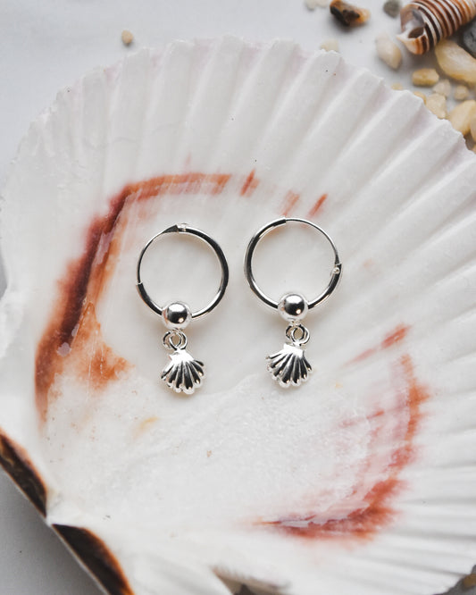 Aros Argolla con Conchita en Plata 925