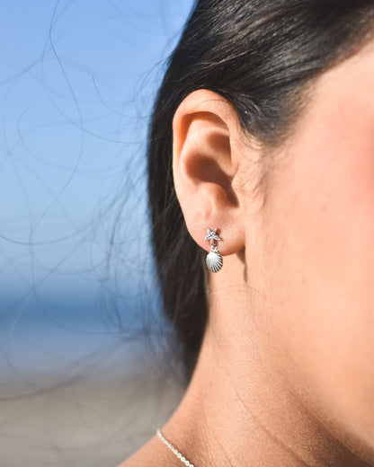 Aros Estrella de Mar y Conchita en Plata 925