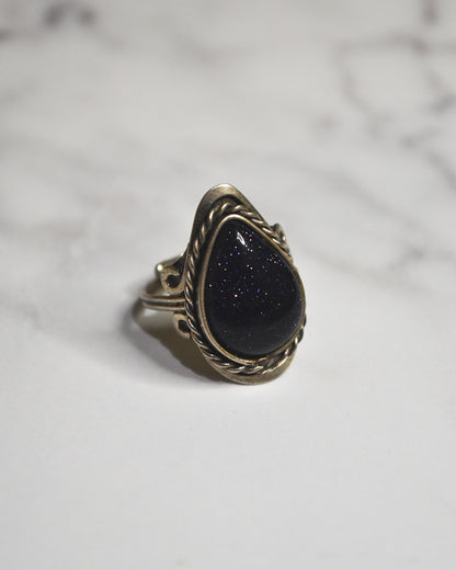 Anillo de Alpaca Ajustable con Aventurina Azul – Calma y Claridad | Joyería Artesanal