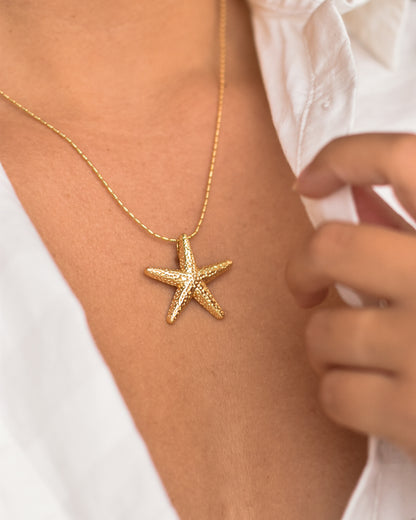 Collar Estrella de Mar Bañado en Oro