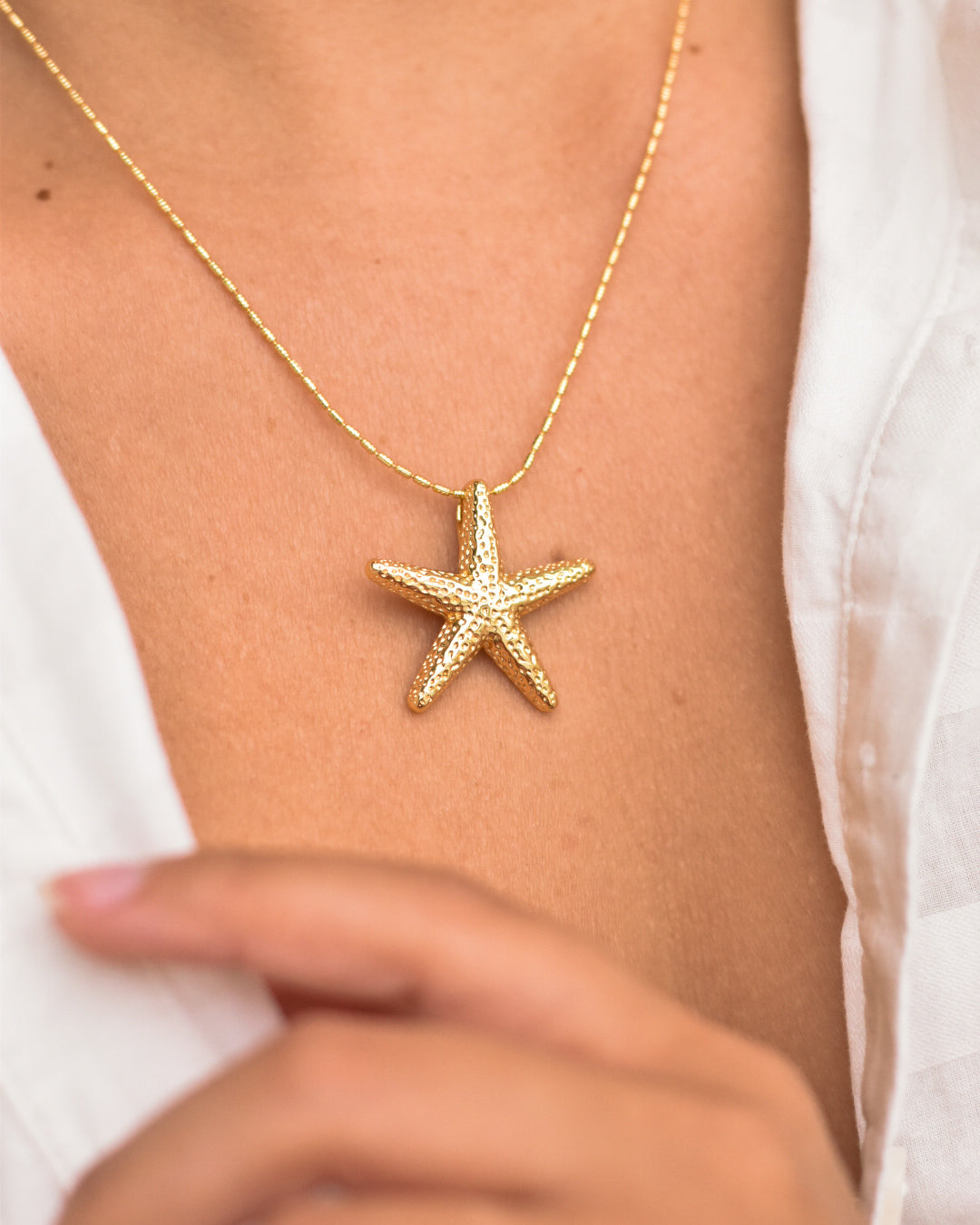 Collar Estrella de Mar Bañado en Oro