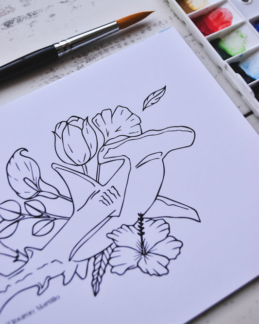 Océano Botánico – Libro de Ilustración para colorear inspirado en el Mar
