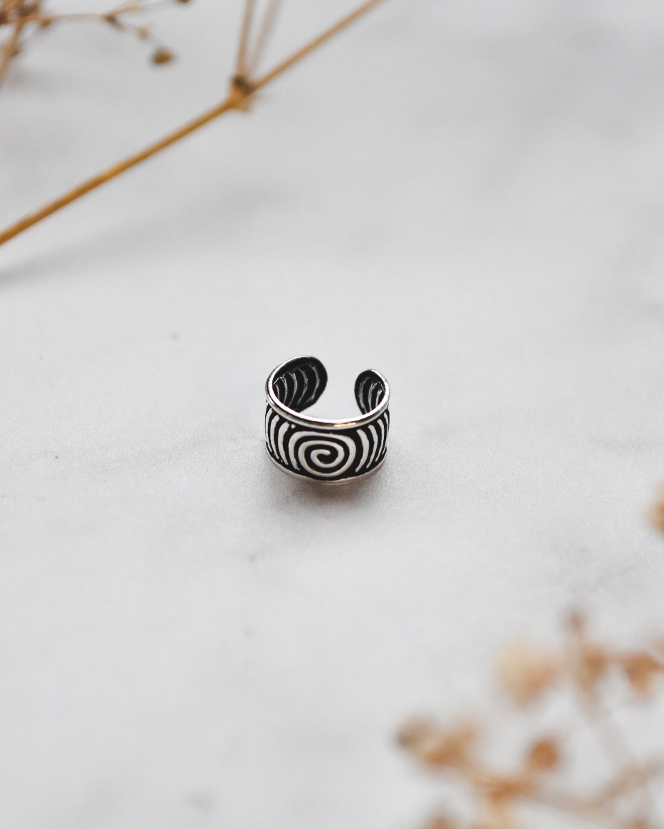 Ear Cuff Banda Espiral en Plata 925