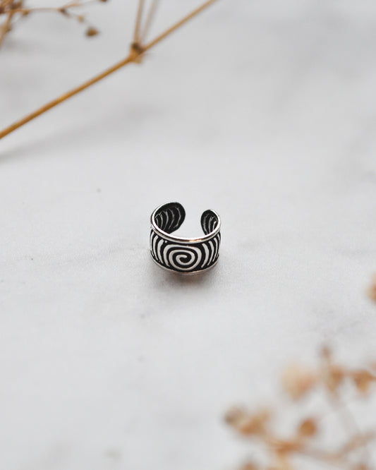 Ear Cuff Banda Espiral en Plata 925