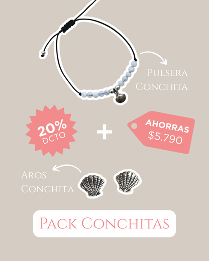 Pack Conchitas | Aros y pulsera de plata 🌊