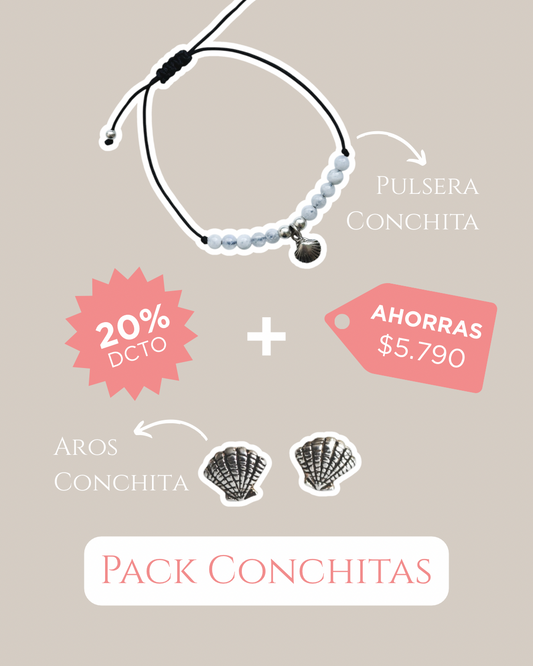 Pack Conchitas | Aros y pulsera de plata 🌊