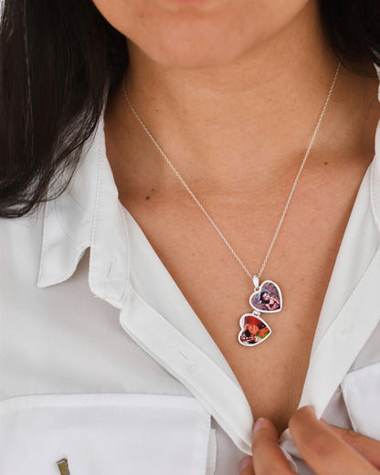 Relicario Corazón Mariposa en Plata 925 con Circones