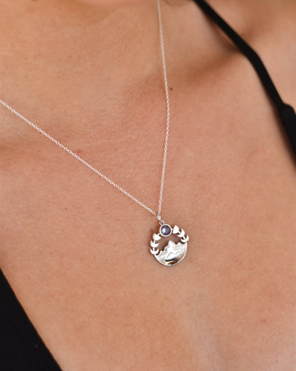 Collar Montañas y Fases Lunares en plata 925