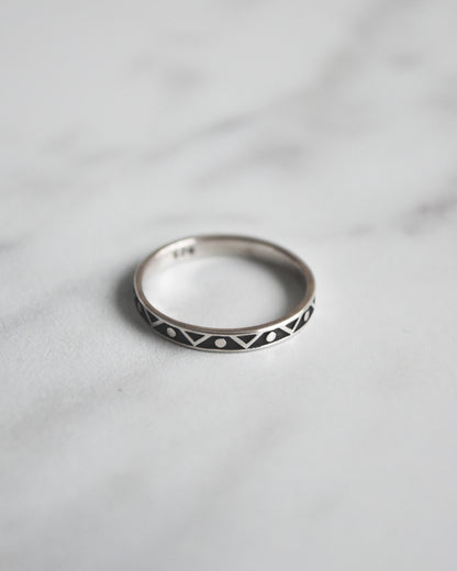 Anillo de Plata 925 Tribal Geométrico