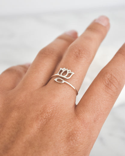 Anillo Flor de Loto en Plata 925