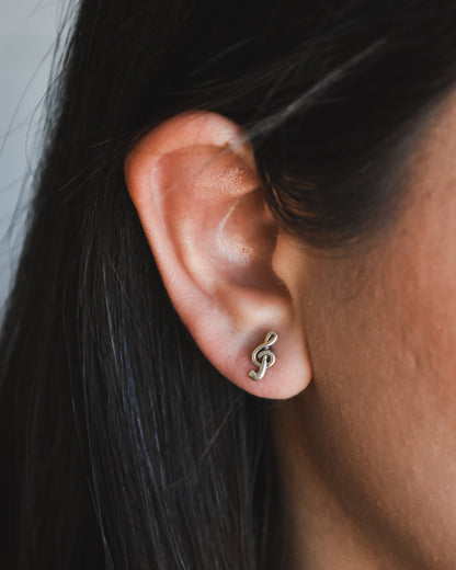 Aros de Plata 925 Llave de Sol