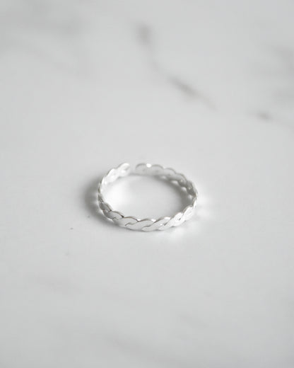 Midi Entrelazado Rústico – Plata 925 tailandesa