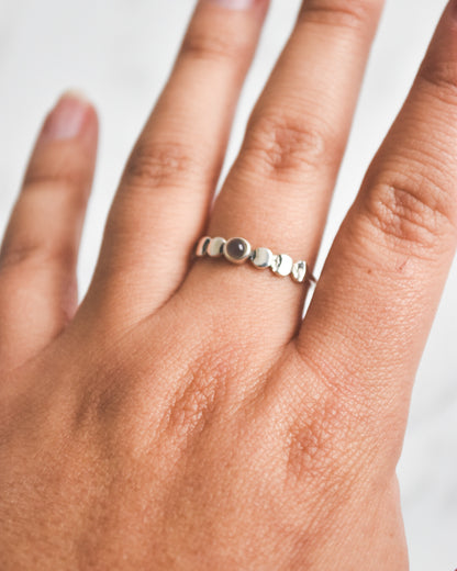 Anillo Fases Lunares en Plata 925 con Piedra Luna