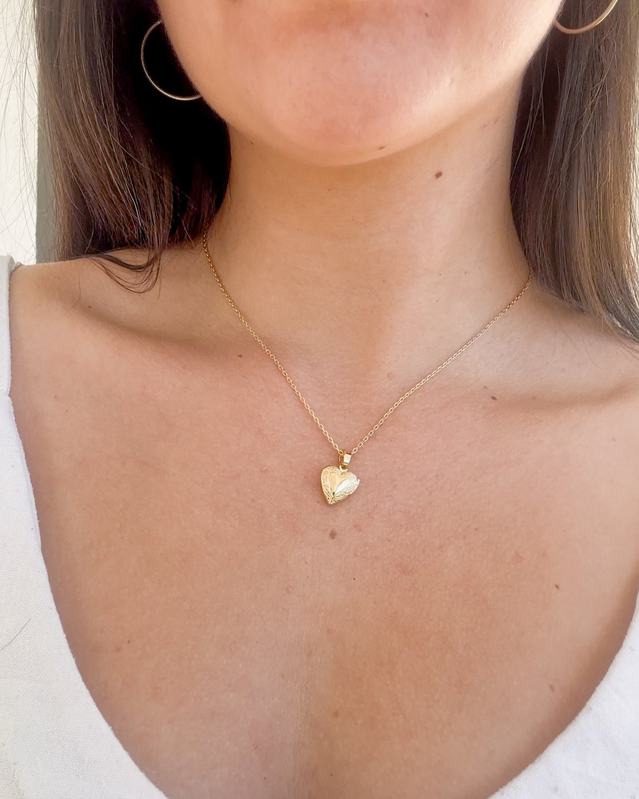 Mini Relicario Corazón Ornamental Bañado en Oro