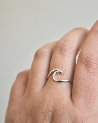Anillo Ola Plata 925 Tailandesa