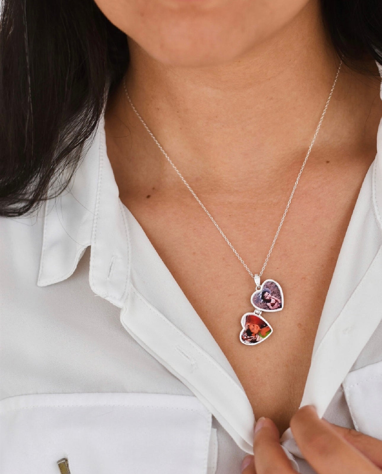 Relicario Corazón Luna en Plata 925