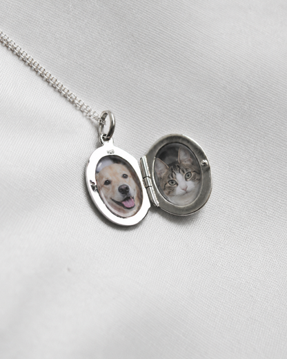 Relicario Ovalado “Rosa Eterna” de Plata 925